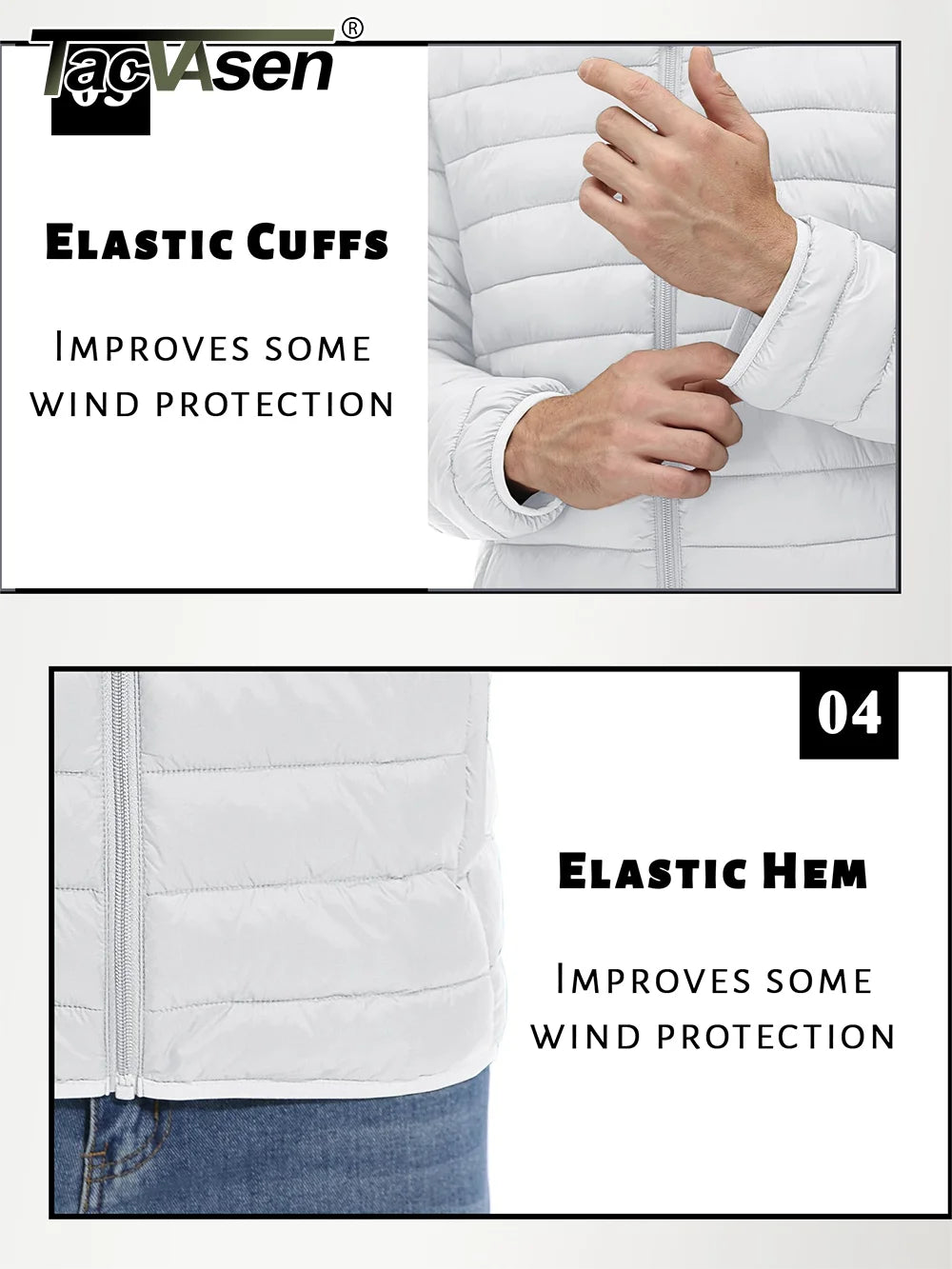 Men's TACVASEN Lightweight Water-Repellent Puffer Jacket - Cozy Insulated Hooded Windbreaker for Ultimate Comfort"