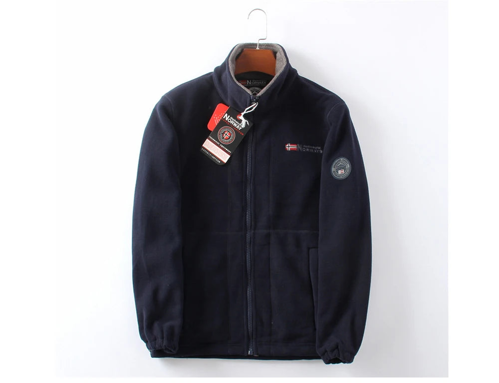 Men's DIMUSI Polartec Fleece Windbreaker Jacket - Experience Ultimate Warmth for Winter Adventures.