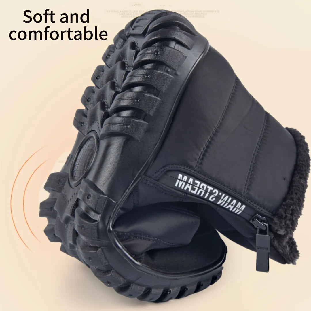 Men's Waterproof Winter Snow Boots – Faux Wool Lined Mid-Calf Zip Ankle Boot | Sizes 6.5–12