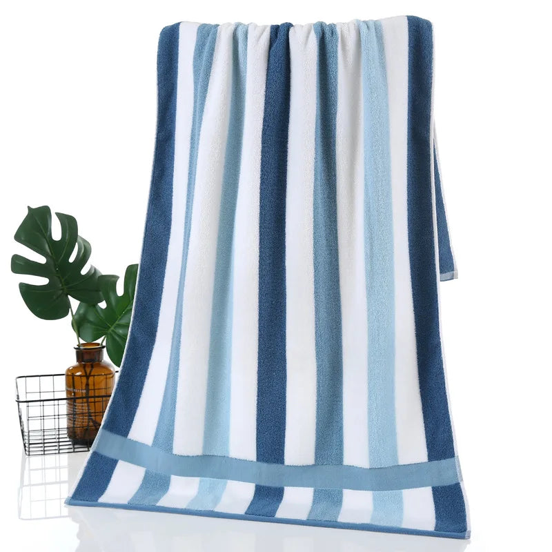 Premium Striped Microfiber Bath Towel - Ultra Absorbent, Quick-Dry & Eco-Friendly