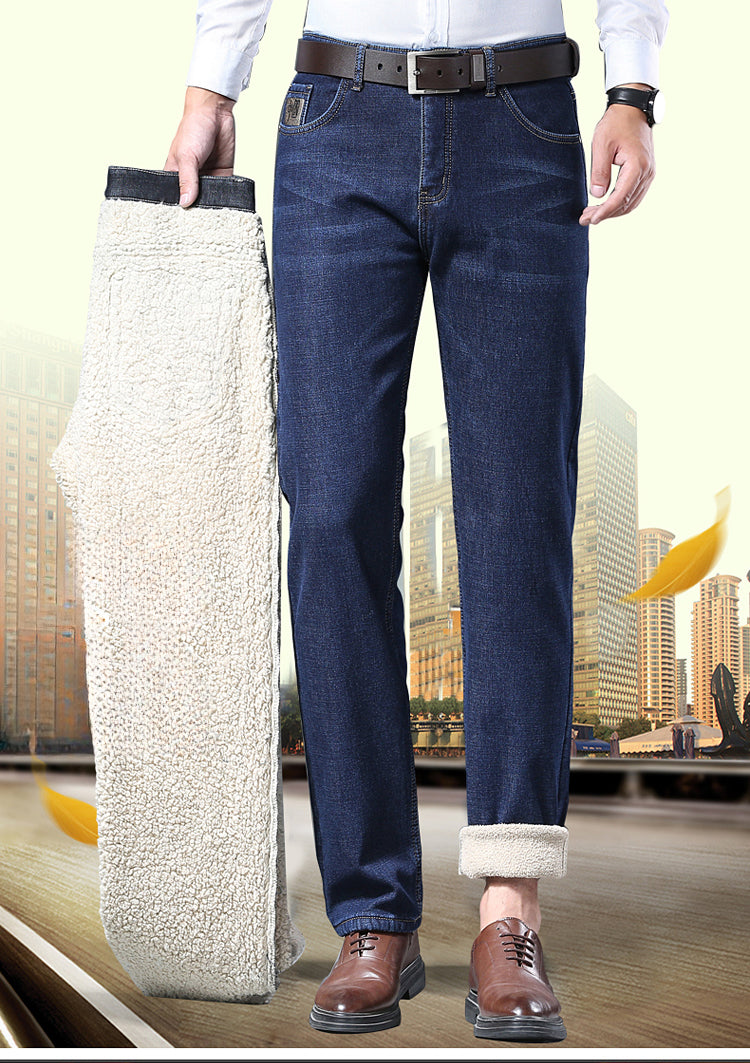 Men's Cozy Wool Velvet Jeans: Warm, Stylish & Versatile