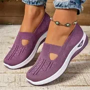 Women's Breathable Mesh Slip-On Sneakers – Lightweight Casual Walking Shoes with Soft Sole & Cutout Design