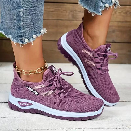 Women's Breathable Mesh Walking Sneakers - Lightweight Casual Comfort Shoes