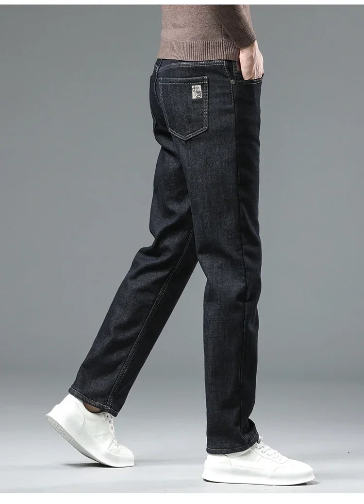 Men's 2023 Winter Fleece Jeans: Warm, Stylish & Versatile.