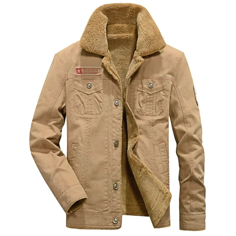 Men's Cozy & Stylish: Men's Winter Denim Jacket with Lamb Fur-Perfect for Cold Weather Comfort.