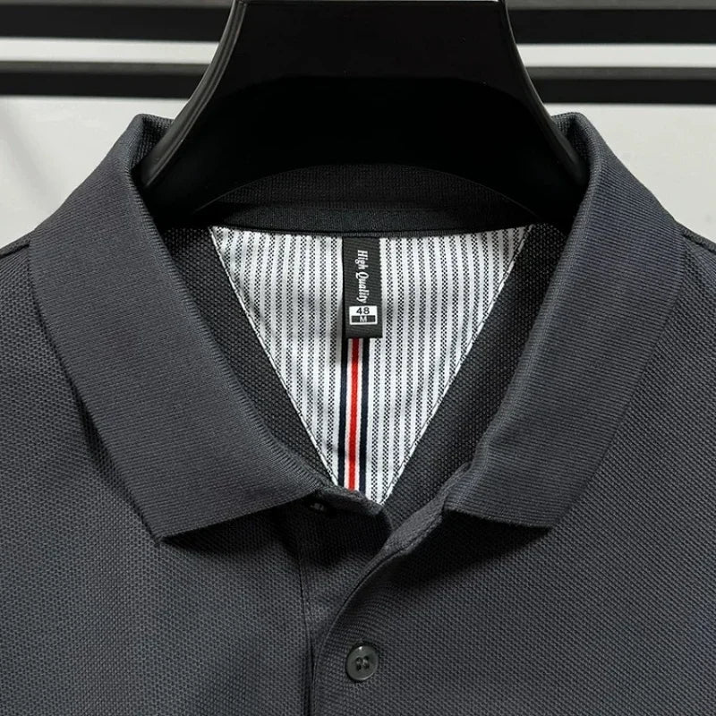 Men's 100% Cotton Short Sleeve Polo Shirt – Embroidered Logo Golf Top | Anti-Wrinkle Summer Casual