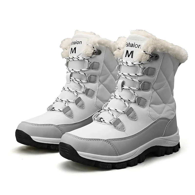 Women's Waterproof Winter Snow Boots - Warm Plush Lined Ankle Boots with Non-Slip Rubber Sole