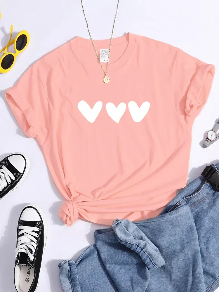 Women's Plus Size Black Heart Graphic T-Shirt | Cute Casual Loose Fit Tee – Summer Street Style Essential