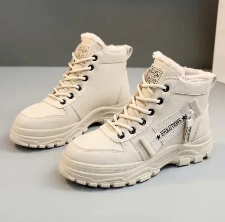 Women's Winter Snow Boots - Casual High-Top Platform Sneakers"