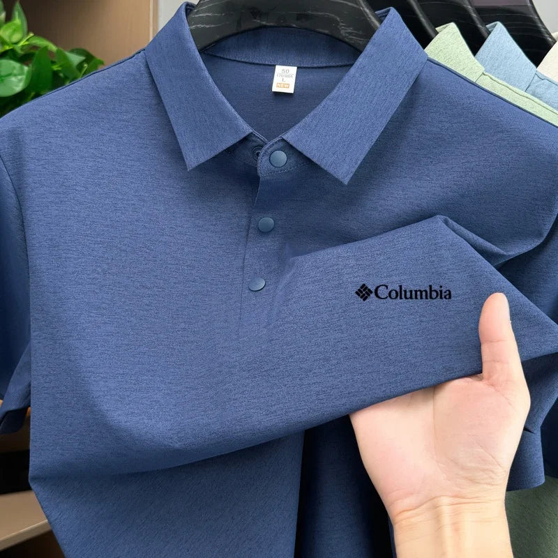 Men's Embroidered Polo Shirt – Anti-Wrinkle Breathable Short Sleeve Summer Top