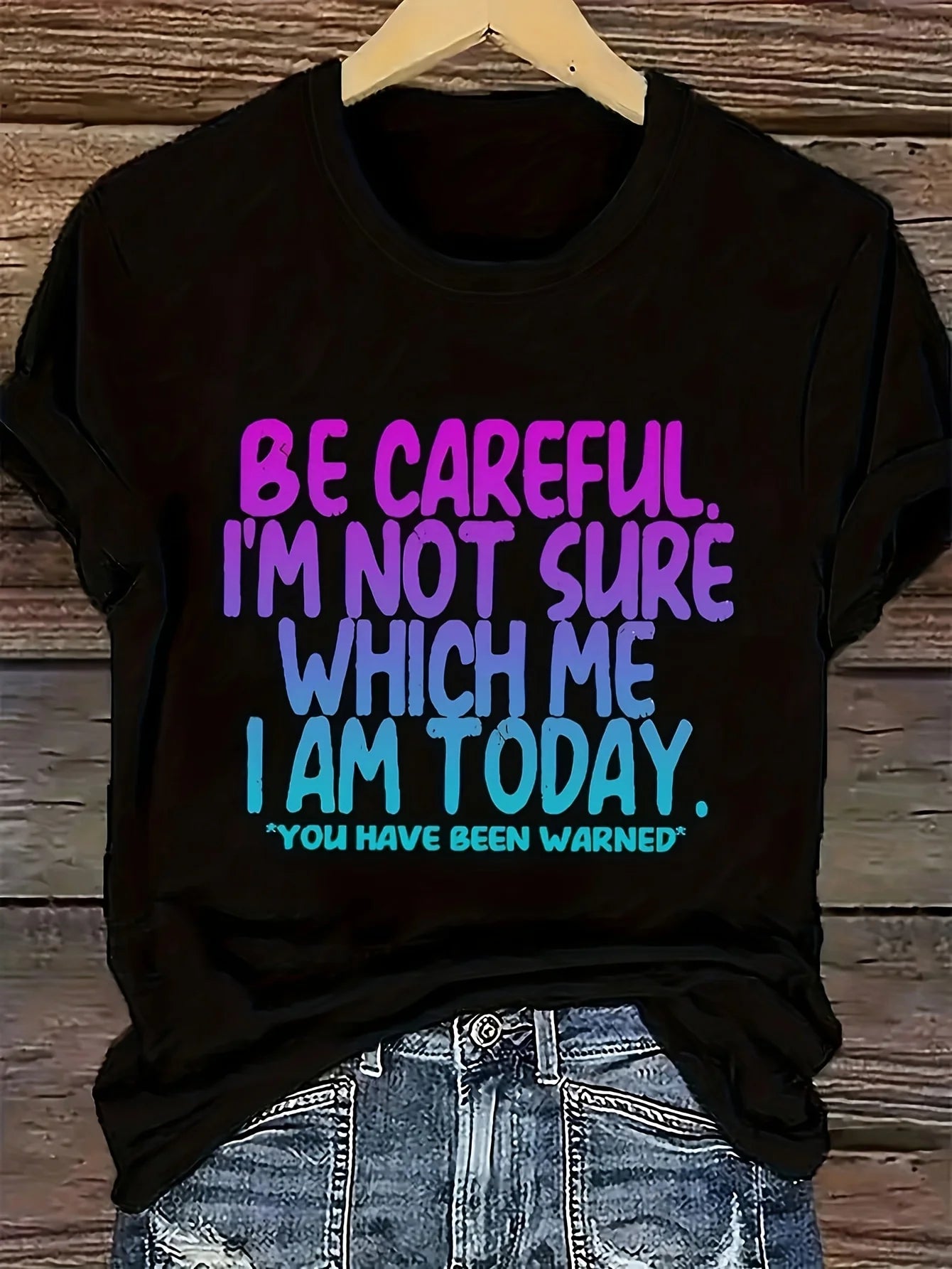 Women's Plus Size Funny Graphic T-Shirt | Bold Letter Print Casual Loose Fit Tee – Cute Gift for Women.