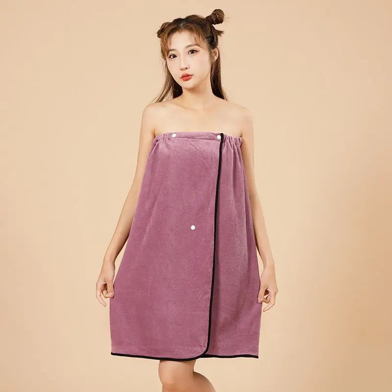 Premium Spa Towel Wrap Robe - Soft & Absorbent Cotton/Polyester, Quick-Dry & Wearable