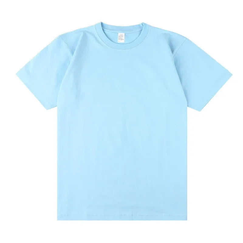 Men's 250g Combed Cotton T-Shirt | Heavyweight Solid Color O-Neck Short Sleeve Tee | Loose Casual Fit | XS–2XL