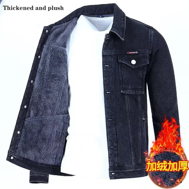 Men's 2024 Plus Size Padded Denim Cotton Jacket - Thicker, Warmer, and Stylish Winter Essential!"