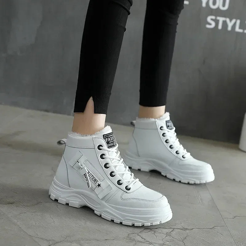 Women's Winter Snow Boots - Casual High-Top Platform Sneakers"