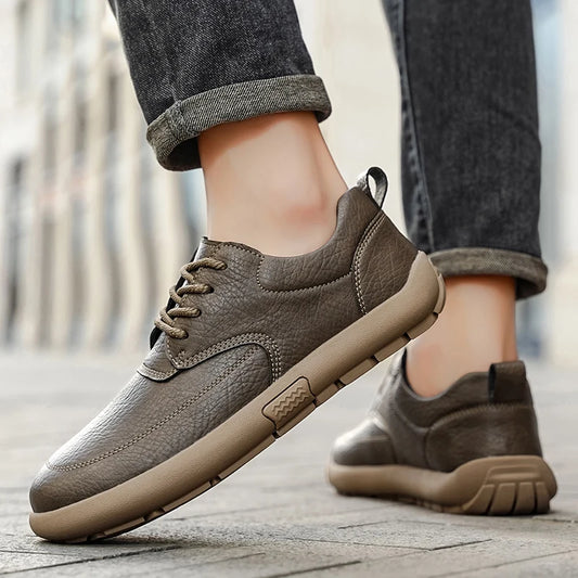 MIXIDELAI Men's Casual Platform Oxford Sneakers | Breathable Lace-Up Comfort Shoes | Spring Autumn