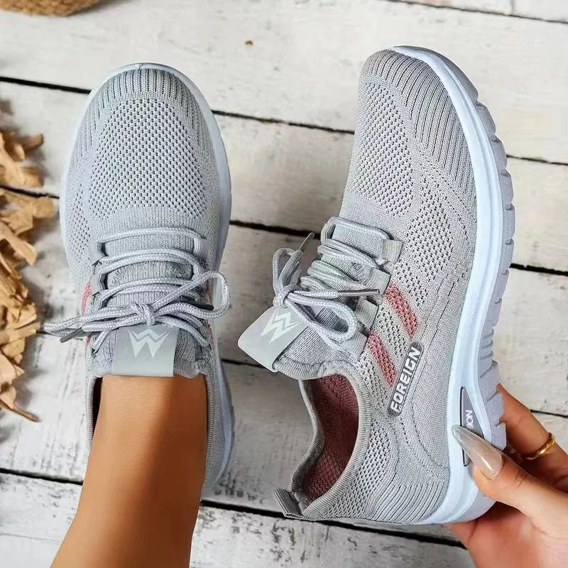 Women's Breathable Mesh Walking Sneakers - Lightweight Casual Comfort Shoes