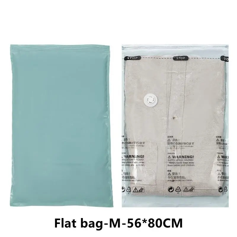 Vacuum Storage Bags for Clothes & Blankets – No-Pump Space-Saving Compression Bags (Travel & Home Organizer)