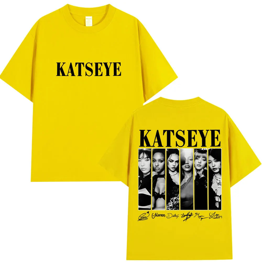 Women's Katseye Graphic Oversized Tee | Cotton Streetwear T-Shirt | Kpop Fan Style.