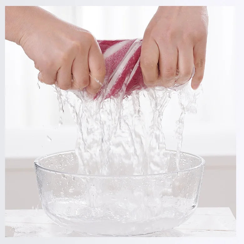 Striped Microfiber Towel Set - Ultra Soft Quick Dry Bath & Face Towels (2 Sizes)