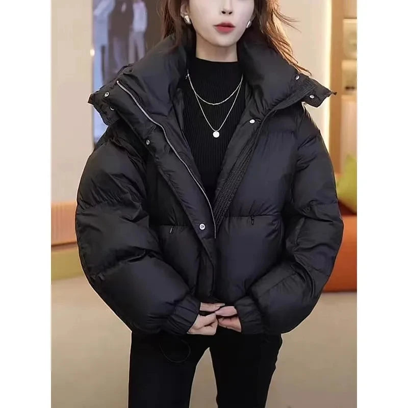 Women's Premium Cotton-Polyester Hooded Padded Jacket for Women-Autumn/Winter 2025.