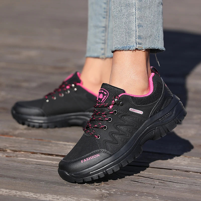 Women's Outdoor Trail Hiking Sneakers by ZUUBAN – Non-Slip Lace-Up Walking Shoes with EVA Comfort Insole.