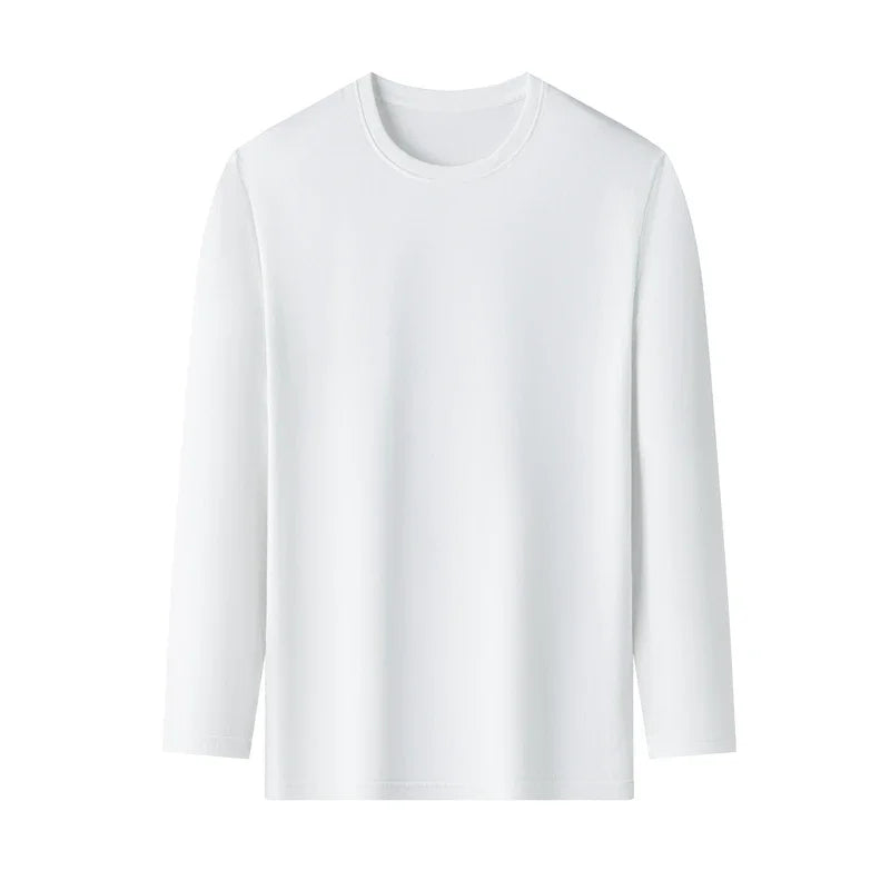ASJP Men's 100% Cotton Long Sleeve Shirt | Breathable Casual Crew Neck Top for Summer & Everyday Wear