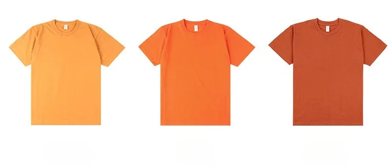 Men's 250g Combed Cotton T-Shirt | Heavyweight Solid Color O-Neck Short Sleeve Tee | Loose Casual Fit | XS–2XL