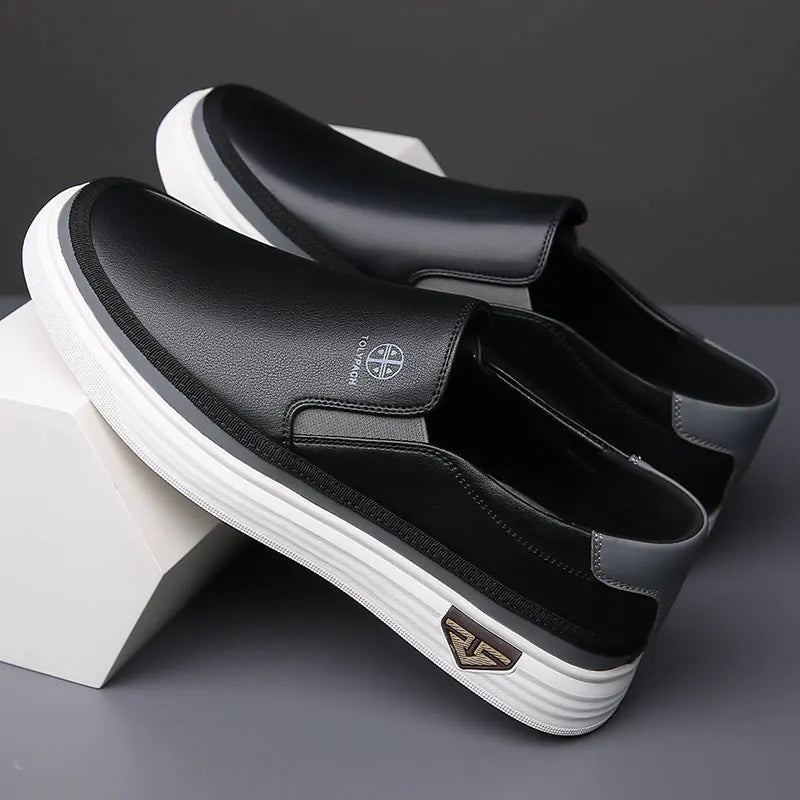 Men's Premium Slip-On Leather Loafers – Lightweight, Breathable & Comfortable for Work or Weekend