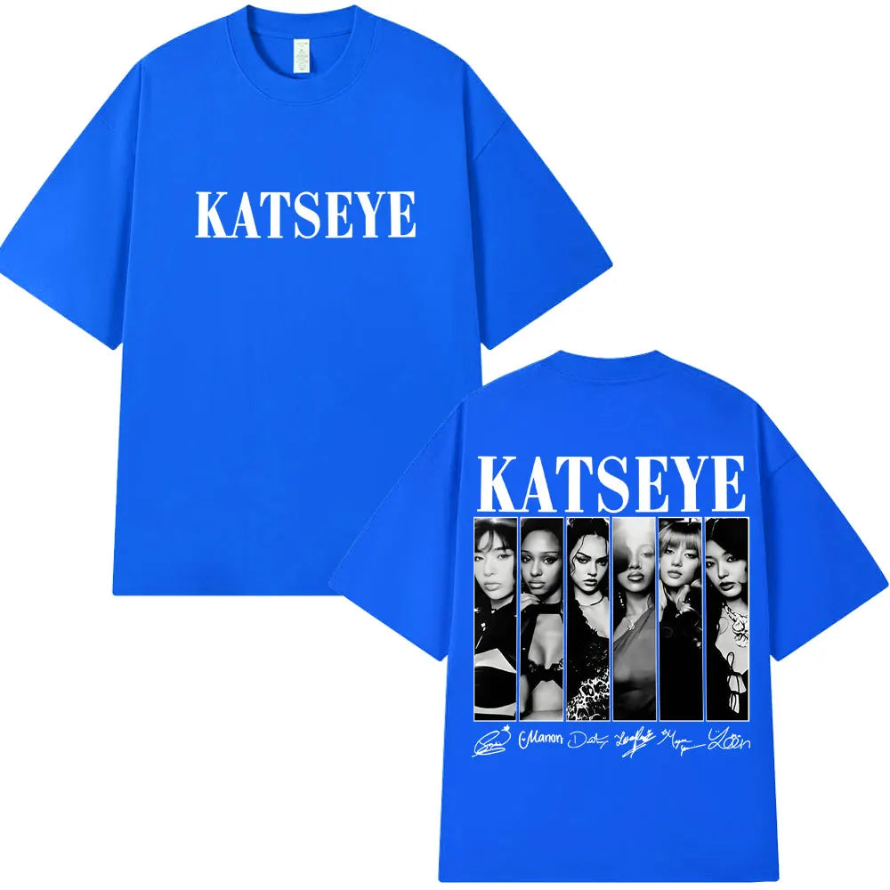Women's Katseye Graphic Oversized Tee | Cotton Streetwear T-Shirt | Kpop Fan Style.