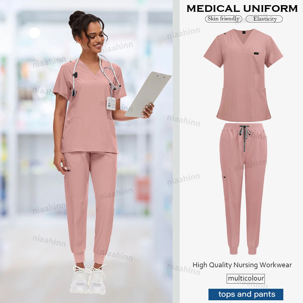 Unisex Classic V-Neck Jogger Scrub Set – Stylish & Stretchy