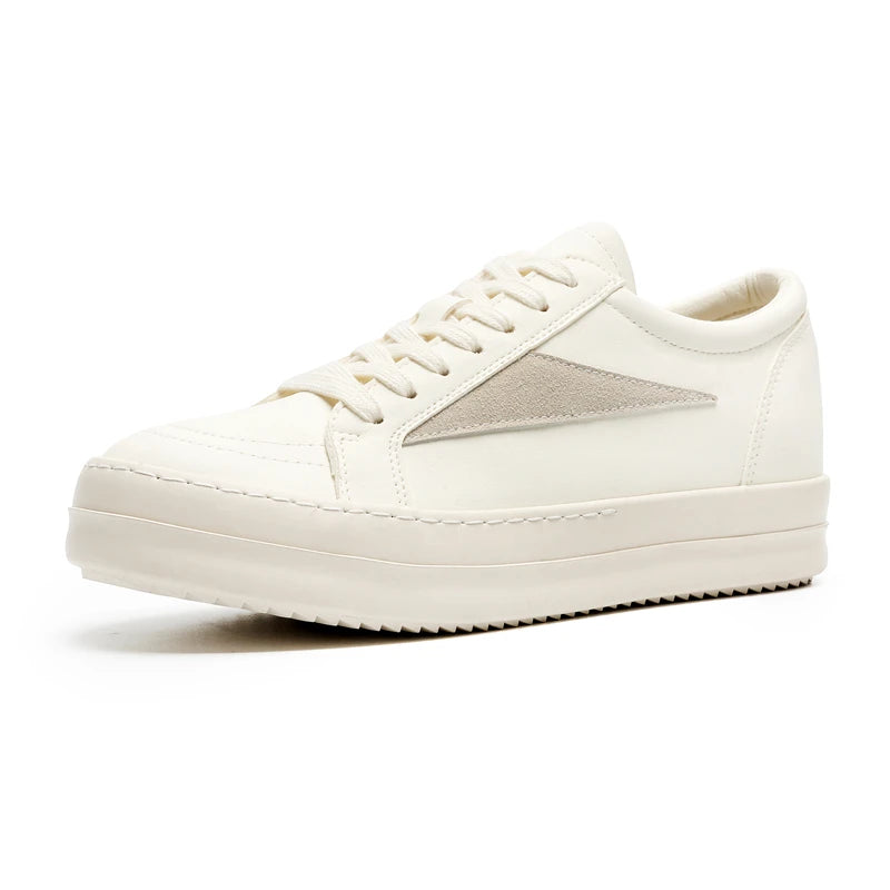 Men's Lace-Up Platform Sneakers — Breathable Microfiber Casual Shoes | Lightweight Anti-Odor Street Style Trainers