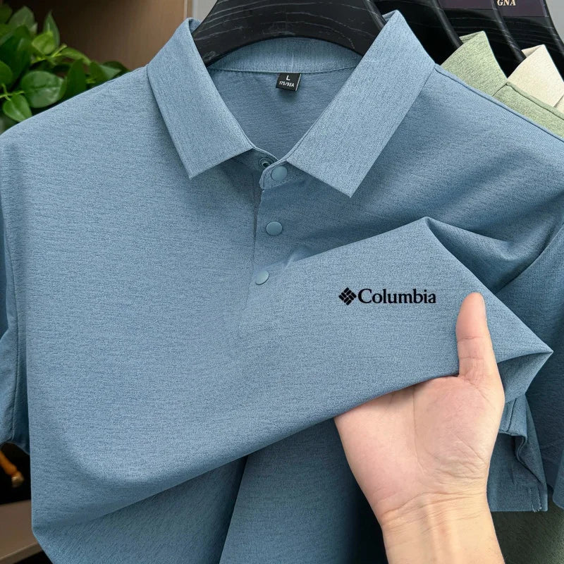 Men's Embroidered Polo Shirt – Anti-Wrinkle Breathable Short Sleeve Summer Top