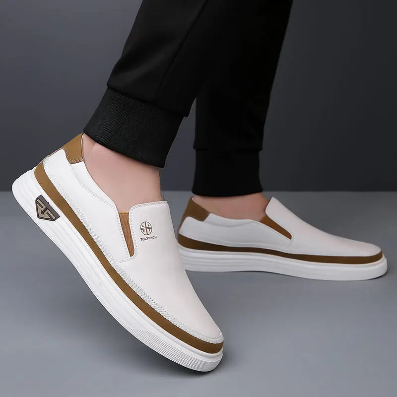 Men's Premium Slip-On Leather Loafers – Lightweight, Breathable & Comfortable for Work or Weekend