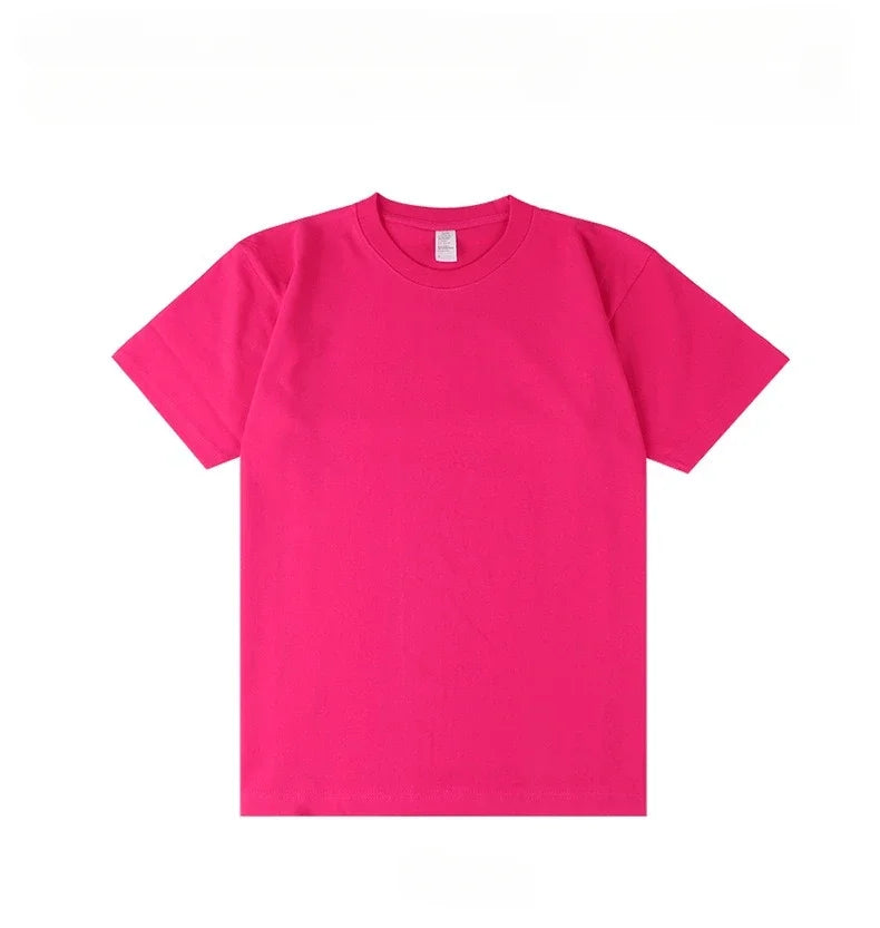 Men's 250g Combed Cotton T-Shirt | Heavyweight Solid Color O-Neck Short Sleeve Tee | Loose Casual Fit | XS–2XL