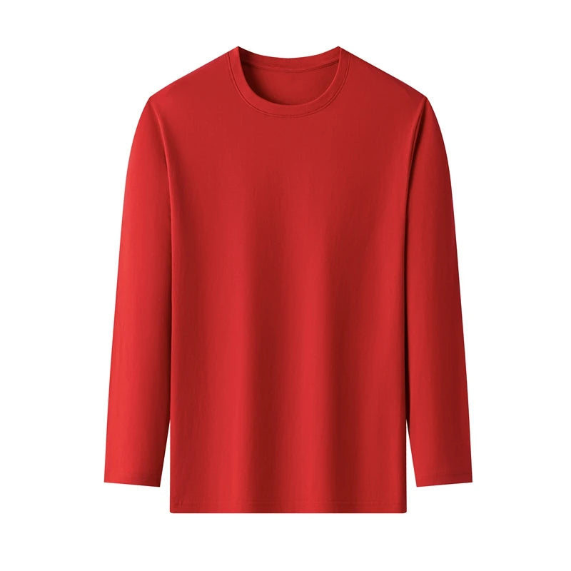 ASJP Men's 100% Cotton Long Sleeve Shirt | Breathable Casual Crew Neck Top for Summer & Everyday Wear