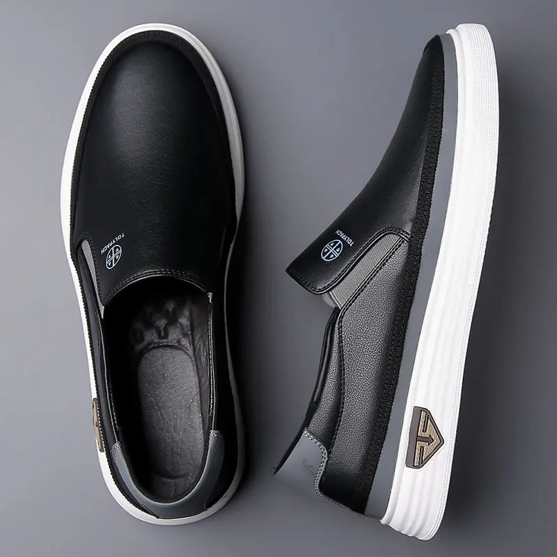 Men's Premium Slip-On Leather Loafers – Lightweight, Breathable & Comfortable for Work or Weekend