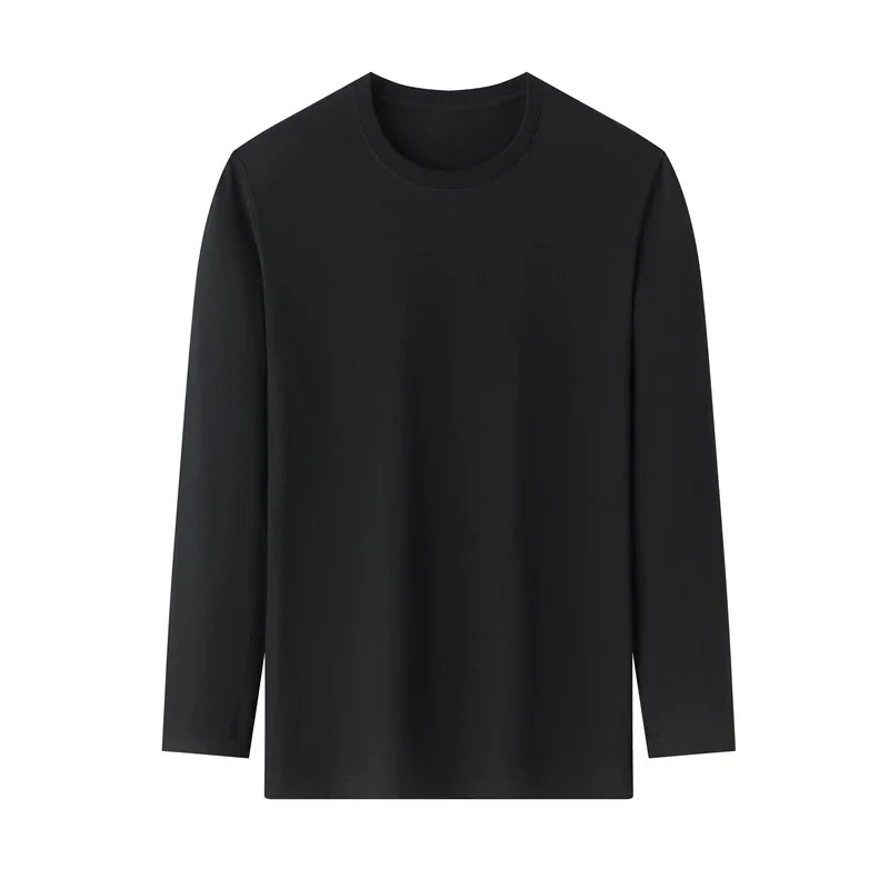 ASJP Men's 100% Cotton Long Sleeve Shirt | Breathable Casual Crew Neck Top for Summer & Everyday Wear