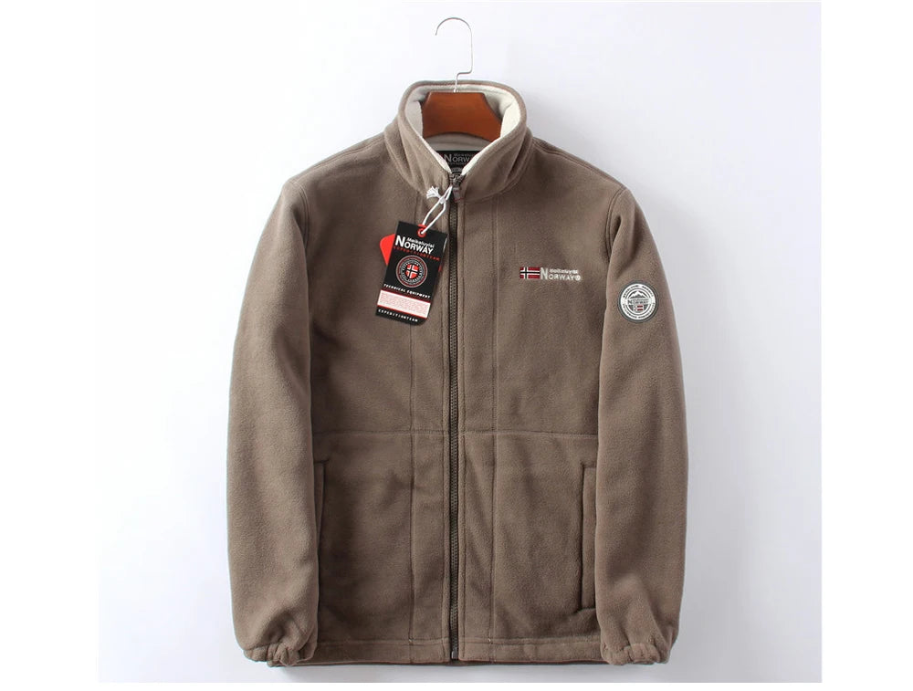 Men's DIMUSI Polartec Fleece Windbreaker Jacket - Experience Ultimate Warmth for Winter Adventures.