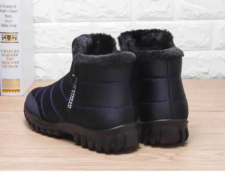 Men's NoEnName_Null Warm Cotton Zipper Snow Ankle Boots