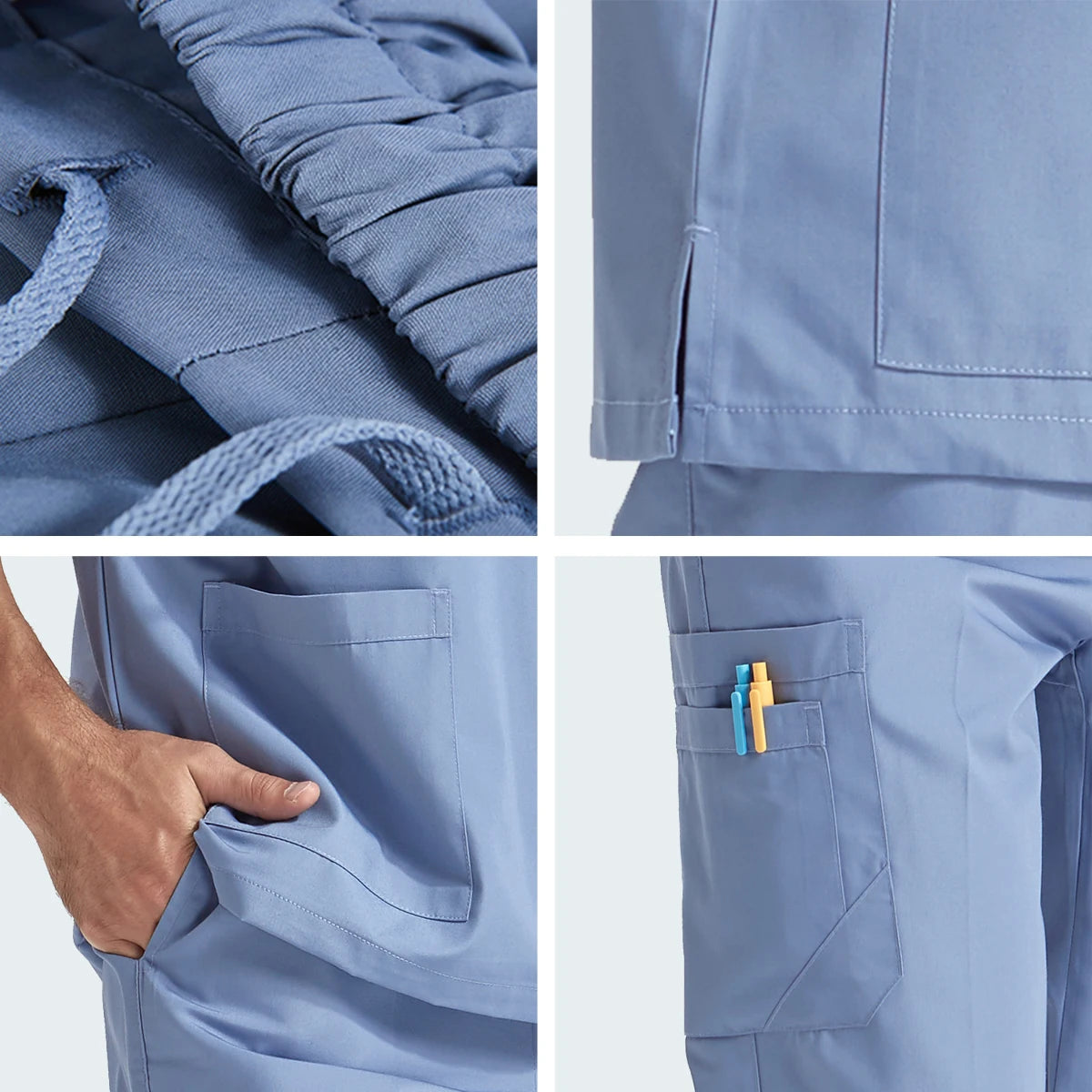 Men's Breathable Medical Scrubs Set - Stylish Hospital Nursing Uniforms for Doctors & Nurses