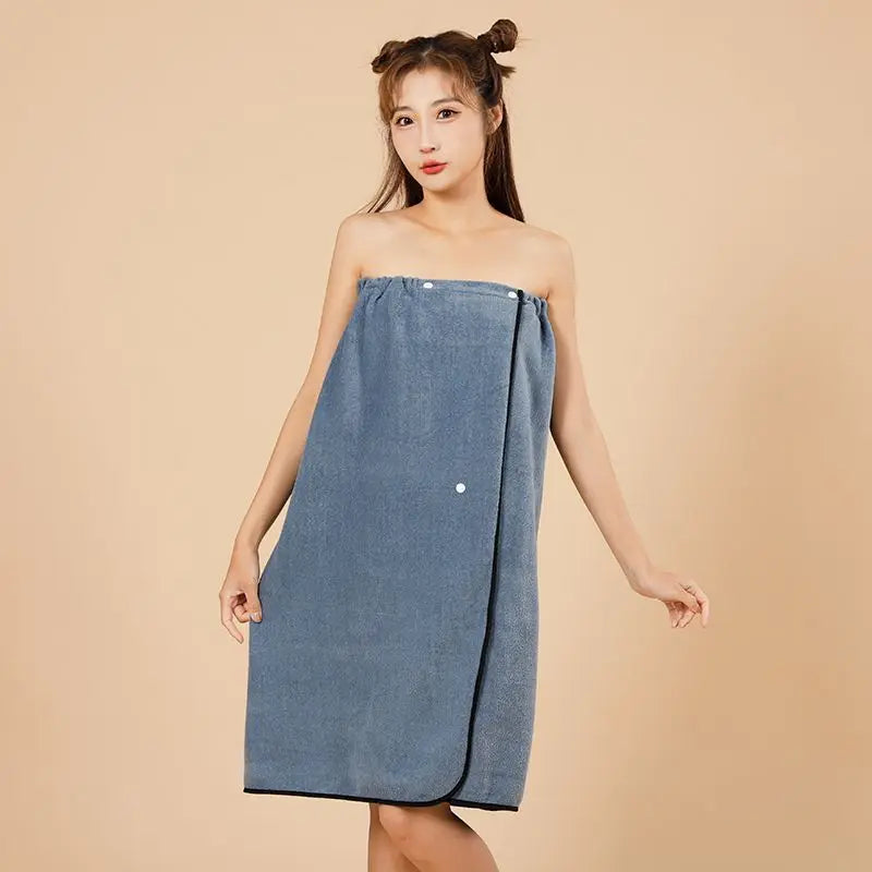 Premium Spa Towel Wrap Robe - Soft & Absorbent Cotton/Polyester, Quick-Dry & Wearable