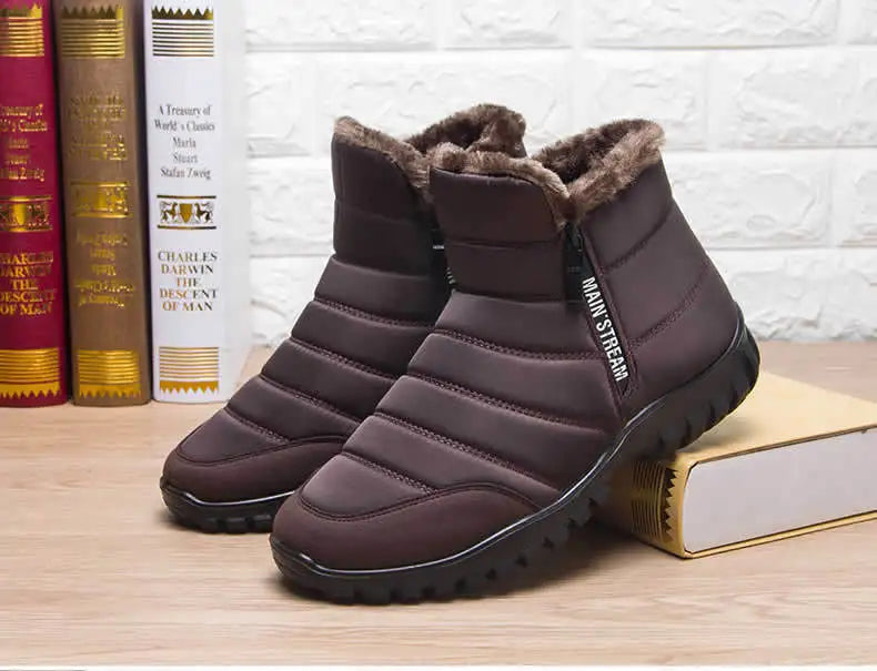 Men's NoEnName_Null Warm Cotton Zipper Snow Ankle Boots