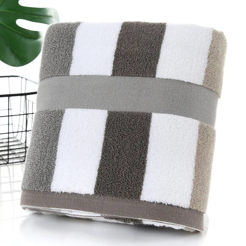 Premium Striped Microfiber Bath Towel - Ultra Absorbent, Quick-Dry & Eco-Friendly