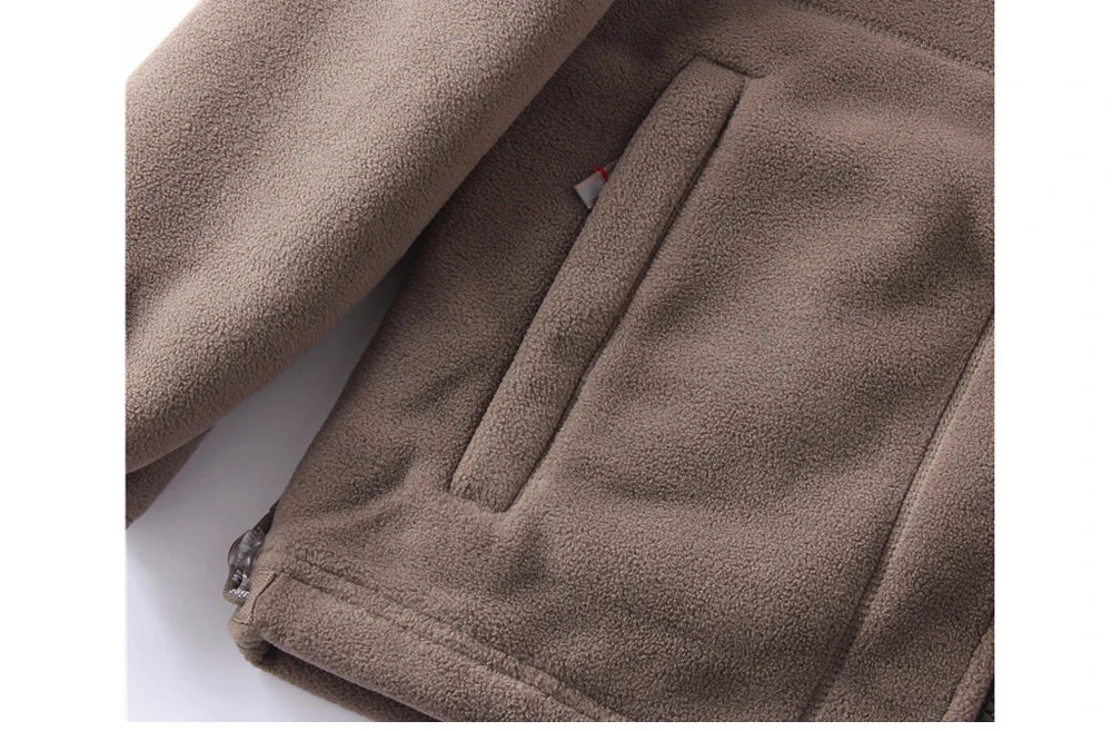 Men's DIMUSI Polartec Fleece Windbreaker Jacket - Experience Ultimate Warmth for Winter Adventures.