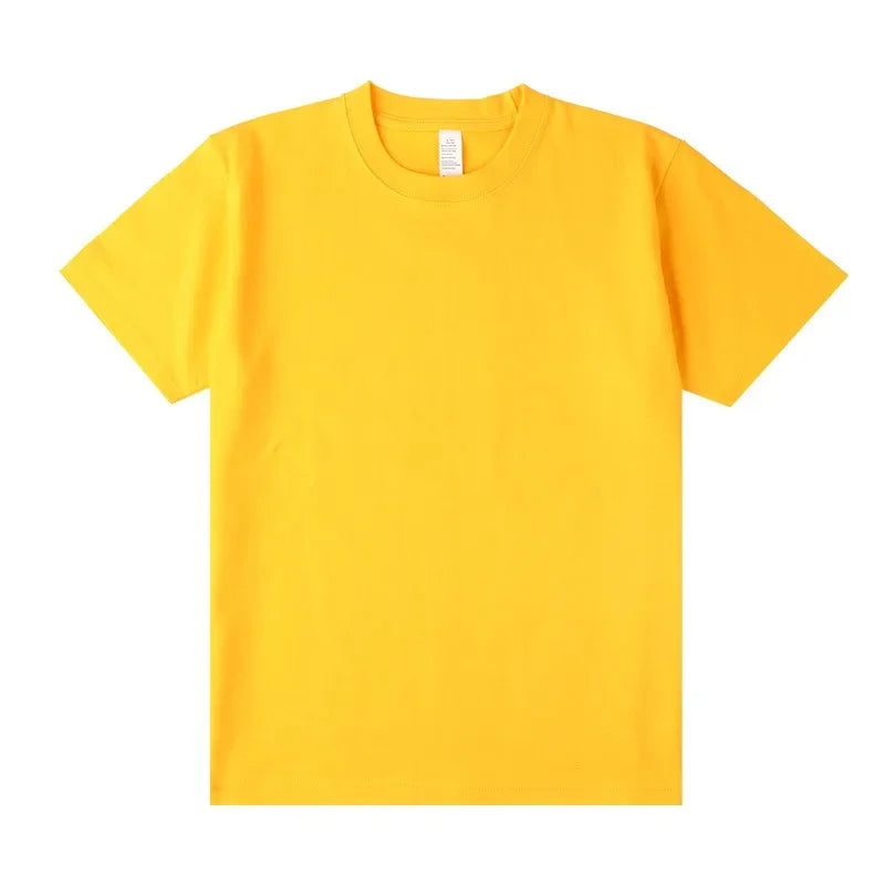 Men's 250g Combed Cotton T-Shirt | Heavyweight Solid Color O-Neck Short Sleeve Tee | Loose Casual Fit | XS–2XL