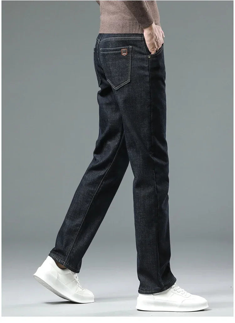 Men's 2023 Winter Fleece Jeans: Warm, Stylish & Versatile.