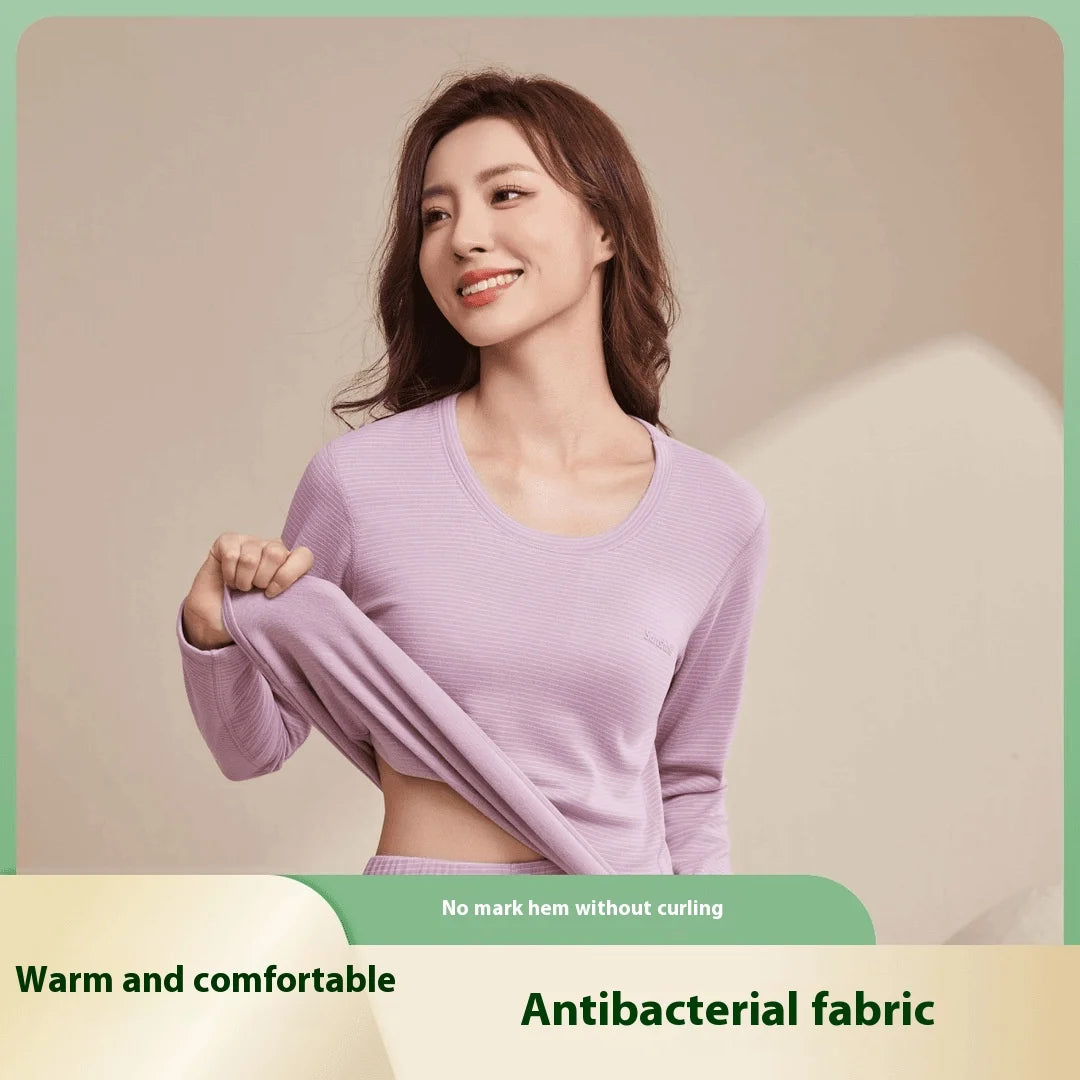 Women's Luxurious Cashmere Silk Striped Thermal Suit for Ultimate Comfort – Fall & Winter Bottoming Underwear"
