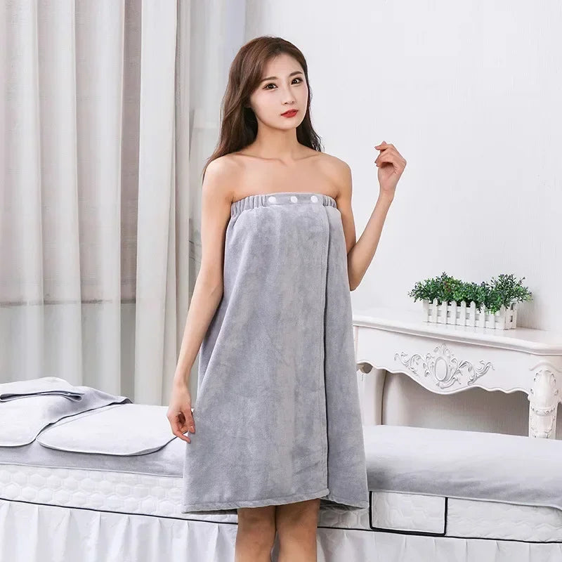 Women's Luxury Wearable Bath Towel Wrap - Quick-Dry Microfiber Spa Skirt