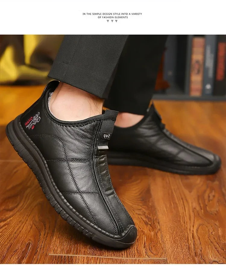 Men's Waterproof Winter Boots - Warm Non-Slip Platform Shoes